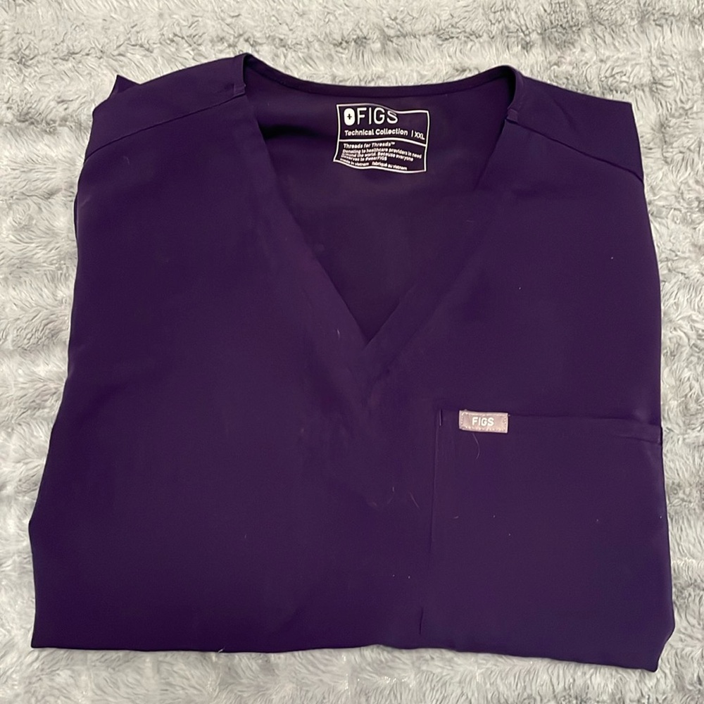 Purple Jam Figs Scrub Top Gem